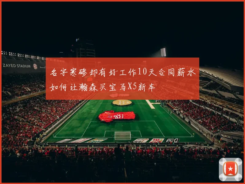 名字寒碜却有好工作10天合同薪水如何让瀚森买宝马X5新车